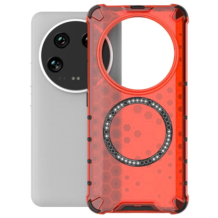 For Xiaomi 14 Ultra Magnetic Case Honeycomb Reinforced Corners TPU+PC Phone Cover