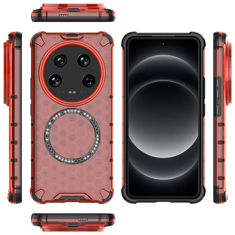 For Xiaomi 14 Ultra Magnetic Case Honeycomb Reinforced Corners TPU+PC Phone Cover