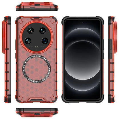 For Xiaomi 14 Ultra Magnetic Case Honeycomb Reinforced Corners TPU+PC Phone Cover