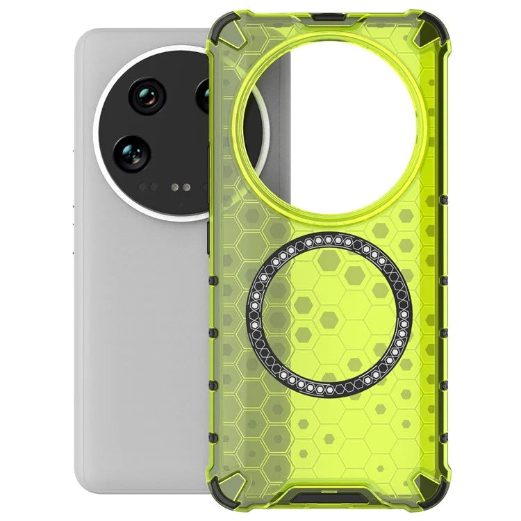 For Xiaomi 14 Ultra Magnetic Case Honeycomb Reinforced Corners TPU+PC Phone Cover