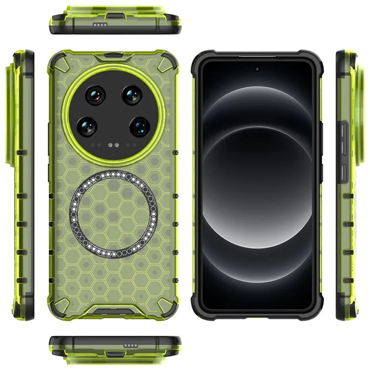 For Xiaomi 14 Ultra Magnetic Case Honeycomb Reinforced Corners TPU+PC Phone Cover