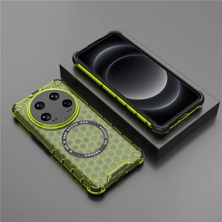 For Xiaomi 14 Ultra Magnetic Case Honeycomb Reinforced Corners TPU+PC Phone Cover