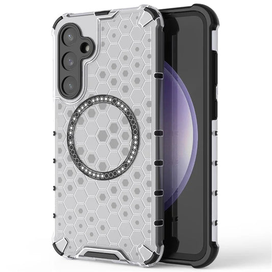 For Samsung Galaxy S23 FE Case Honeycomb Magnetic Ring TPU+PC Phone Cover