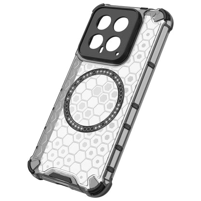 For Xiaomi 14 Case Compatible with MagSafe Translucent Honeycomb TPU+PC Phone Cover
