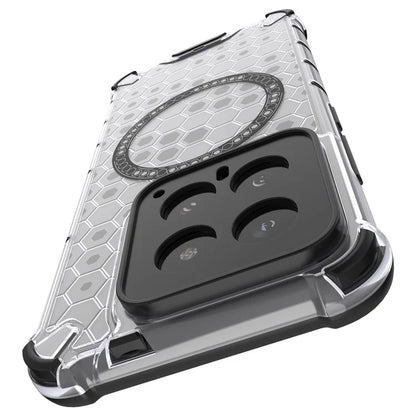 For Xiaomi 14 Case Compatible with MagSafe Translucent Honeycomb TPU+PC Phone Cover
