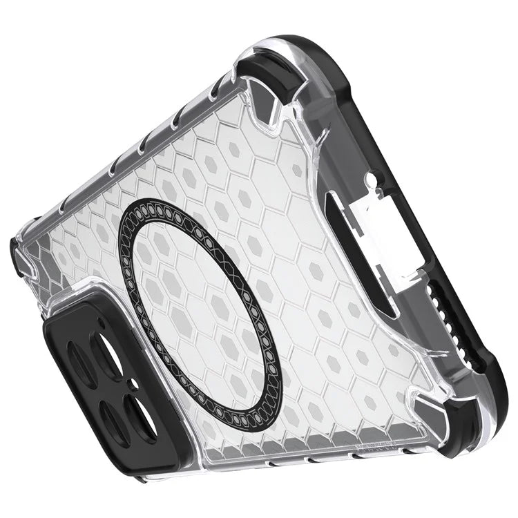 For Xiaomi 14 Case Compatible with MagSafe Translucent Honeycomb TPU+PC Phone Cover