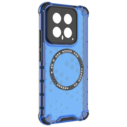 For Xiaomi 14 Case Compatible with MagSafe Translucent Honeycomb TPU+PC Phone Cover
