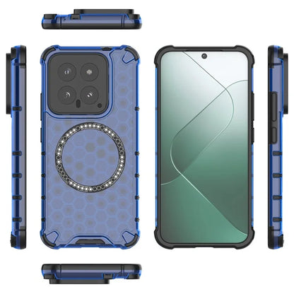 For Xiaomi 14 Case Compatible with MagSafe Translucent Honeycomb TPU+PC Phone Cover