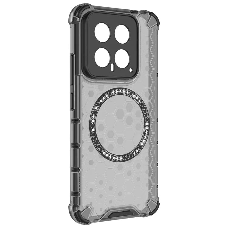 For Xiaomi 14 Case Compatible with MagSafe Translucent Honeycomb TPU+PC Phone Cover