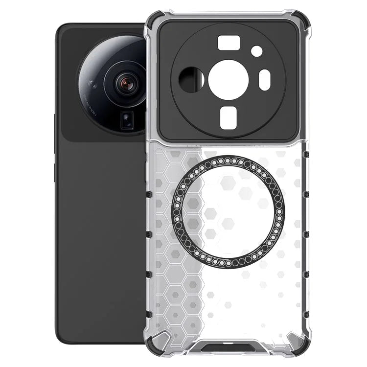 For Xiaomi 12S Ultra 5G Magnetic Case Shockproof Honeycomb TPU+PC Phone Cover