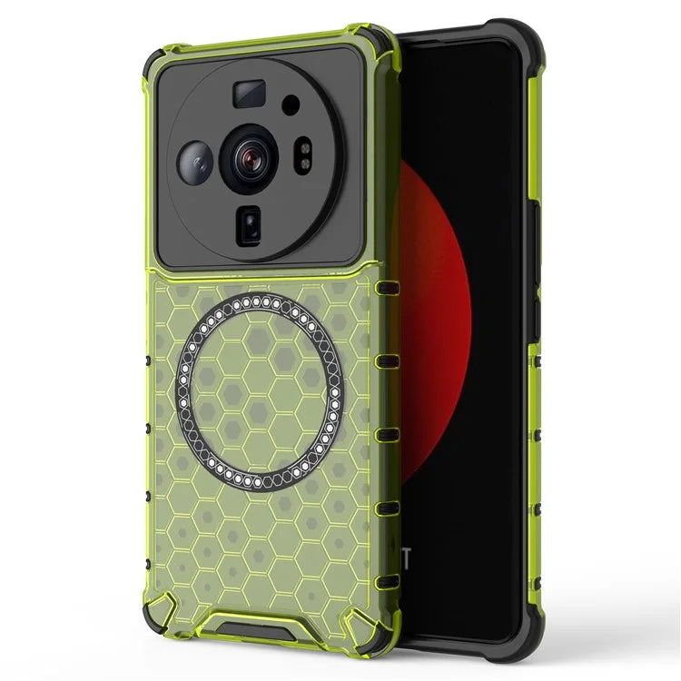 For Xiaomi 12S Ultra 5G Magnetic Case Shockproof Honeycomb TPU+PC Phone Cover