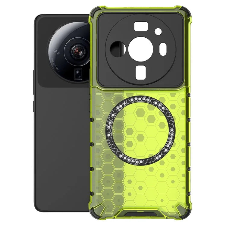 For Xiaomi 12S Ultra 5G Magnetic Case Shockproof Honeycomb TPU+PC Phone Cover