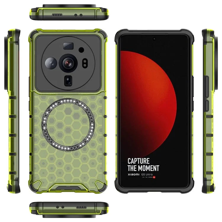 For Xiaomi 12S Ultra 5G Magnetic Case Shockproof Honeycomb TPU+PC Phone Cover