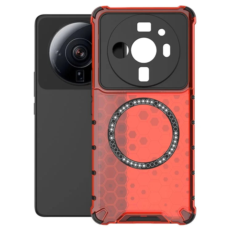 For Xiaomi 12S Ultra 5G Magnetic Case Shockproof Honeycomb TPU+PC Phone Cover
