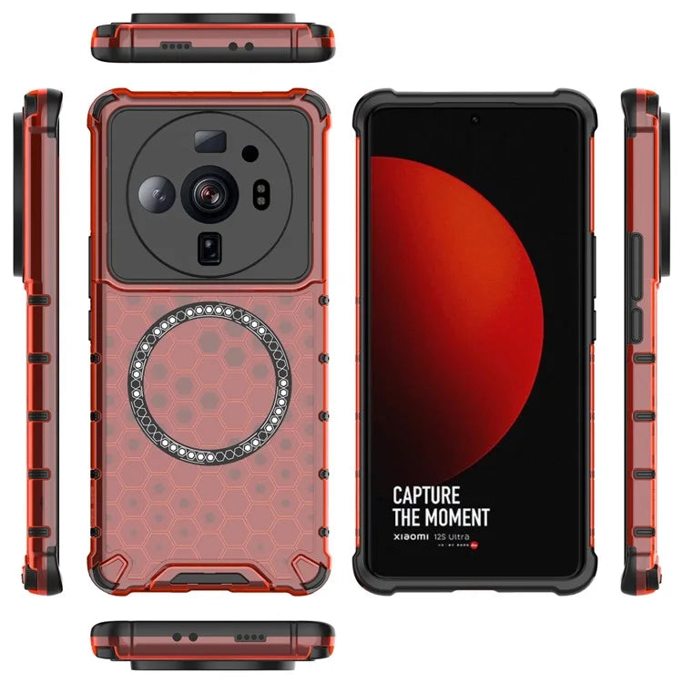 For Xiaomi 12S Ultra 5G Magnetic Case Shockproof Honeycomb TPU+PC Phone Cover