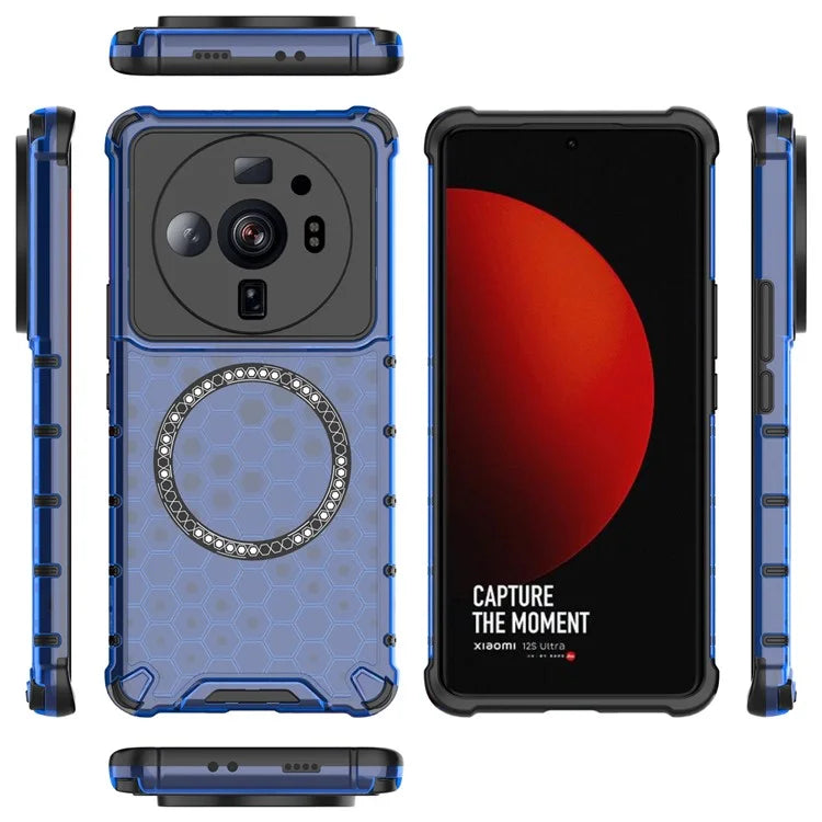For Xiaomi 12S Ultra 5G Magnetic Case Shockproof Honeycomb TPU+PC Phone Cover