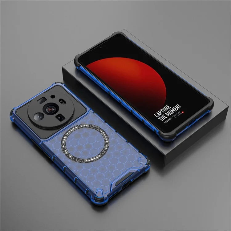 For Xiaomi 12S Ultra 5G Magnetic Case Shockproof Honeycomb TPU+PC Phone Cover
