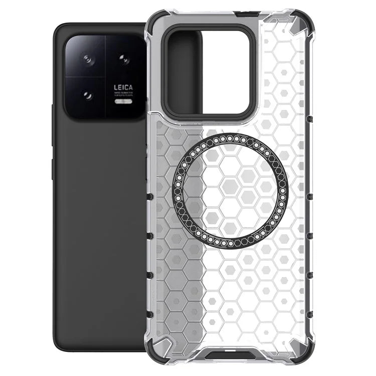 For Xiaomi 13 Pro 5G Magnetic Case TPU+PC Phone Cover Honeycomb Heat Dissipation