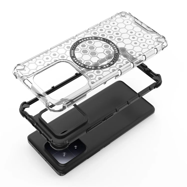 For Xiaomi 13 Pro 5G Magnetic Case TPU+PC Phone Cover Honeycomb Heat Dissipation