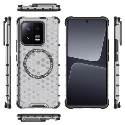 For Xiaomi 13 Pro 5G Magnetic Case TPU+PC Phone Cover Honeycomb Heat Dissipation