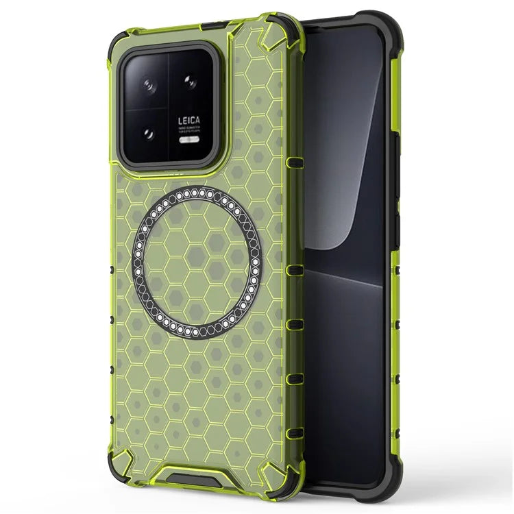 For Xiaomi 13 Pro 5G Magnetic Case TPU+PC Phone Cover Honeycomb Heat Dissipation