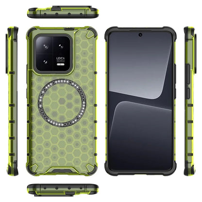 For Xiaomi 13 Pro 5G Magnetic Case TPU+PC Phone Cover Honeycomb Heat Dissipation