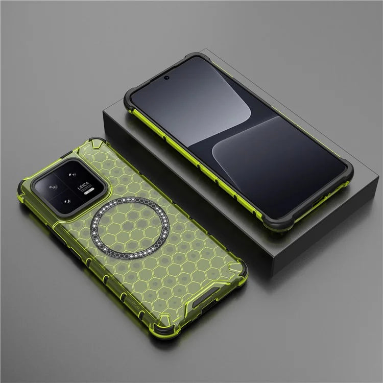 For Xiaomi 13 Pro 5G Magnetic Case TPU+PC Phone Cover Honeycomb Heat Dissipation