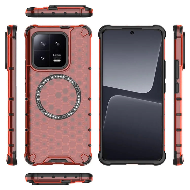 For Xiaomi 13 Pro 5G Magnetic Case TPU+PC Phone Cover Honeycomb Heat Dissipation