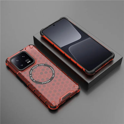 For Xiaomi 13 Pro 5G Magnetic Case TPU+PC Phone Cover Honeycomb Heat Dissipation