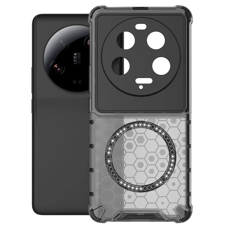 For Xiaomi 13 Ultra Magnetic Case TPU+PC Phone Cover Honeycomb Anti-Drop
