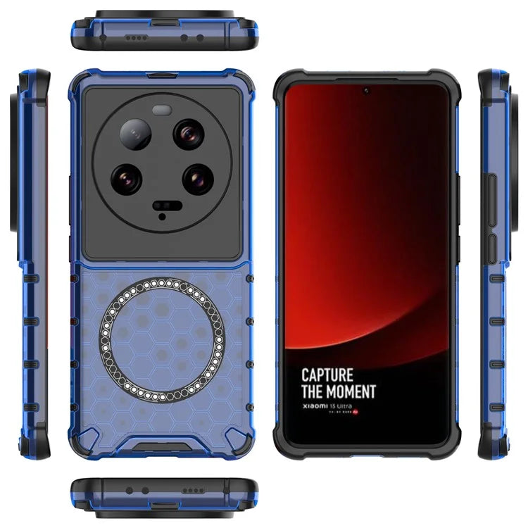 For Xiaomi 13 Ultra Magnetic Case TPU+PC Phone Cover Honeycomb Anti-Drop