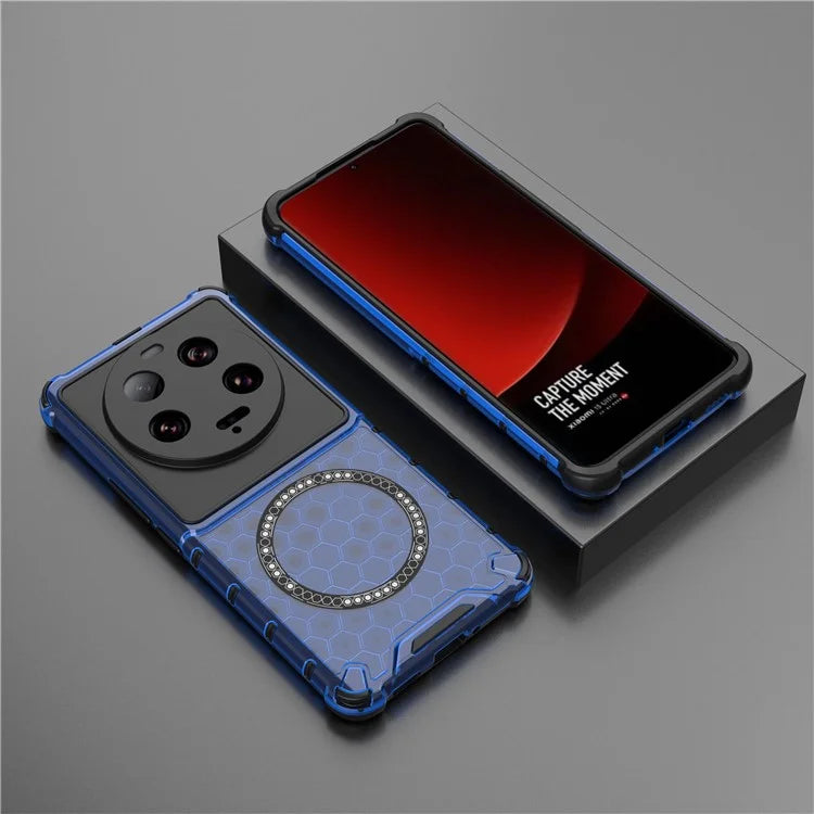 For Xiaomi 13 Ultra Magnetic Case TPU+PC Phone Cover Honeycomb Anti-Drop