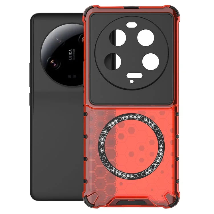 For Xiaomi 13 Ultra Magnetic Case TPU+PC Phone Cover Honeycomb Anti-Drop