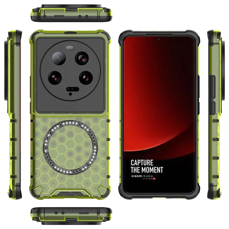 For Xiaomi 13 Ultra Magnetic Case TPU+PC Phone Cover Honeycomb Anti-Drop