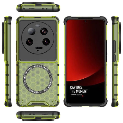 For Xiaomi 13 Ultra Magnetic Case TPU+PC Phone Cover Honeycomb Anti-Drop