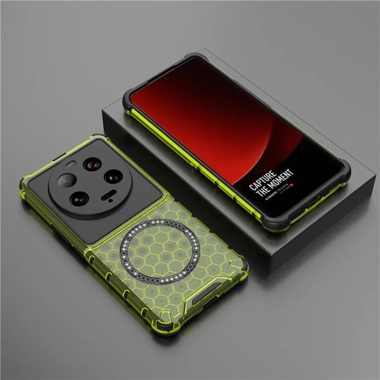 For Xiaomi 13 Ultra Magnetic Case TPU+PC Phone Cover Honeycomb Anti-Drop
