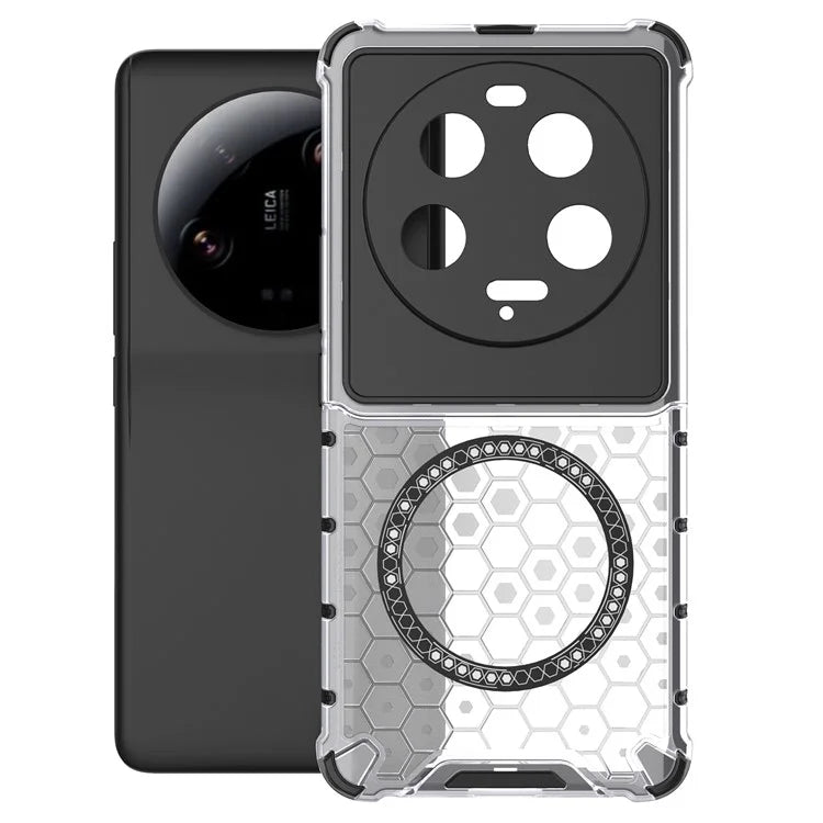 For Xiaomi 13 Ultra Magnetic Case TPU+PC Phone Cover Honeycomb Anti-Drop