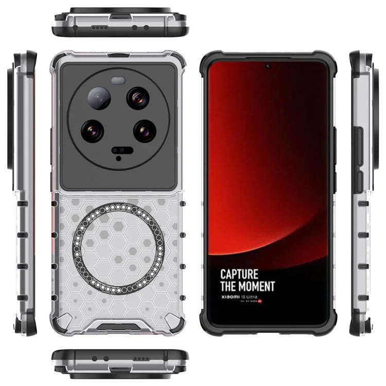 For Xiaomi 13 Ultra Magnetic Case TPU+PC Phone Cover Honeycomb Anti-Drop