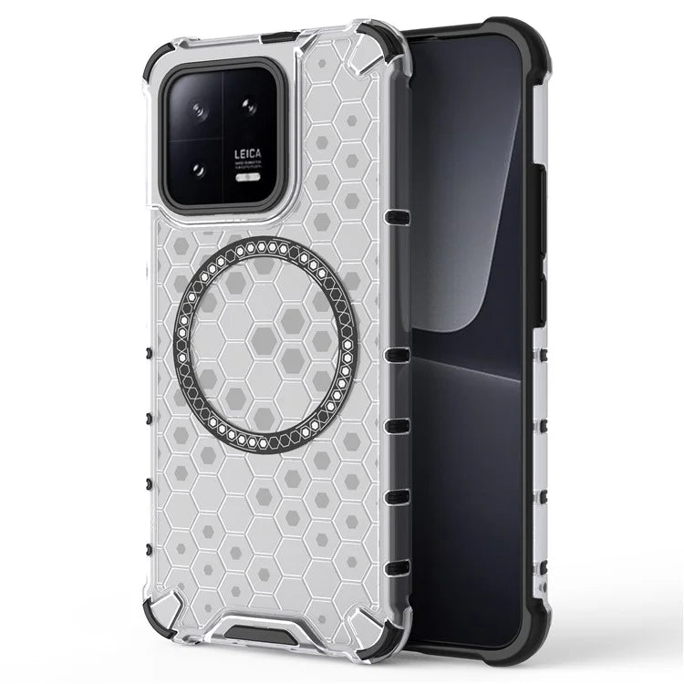 For Xiaomi 13 Case Honeycomb TPU+PC Phone Cover Compatible with MagSafe