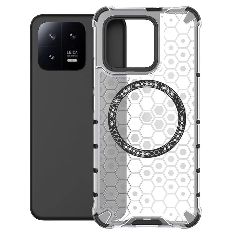 For Xiaomi 13 Case Honeycomb TPU+PC Phone Cover Compatible with MagSafe