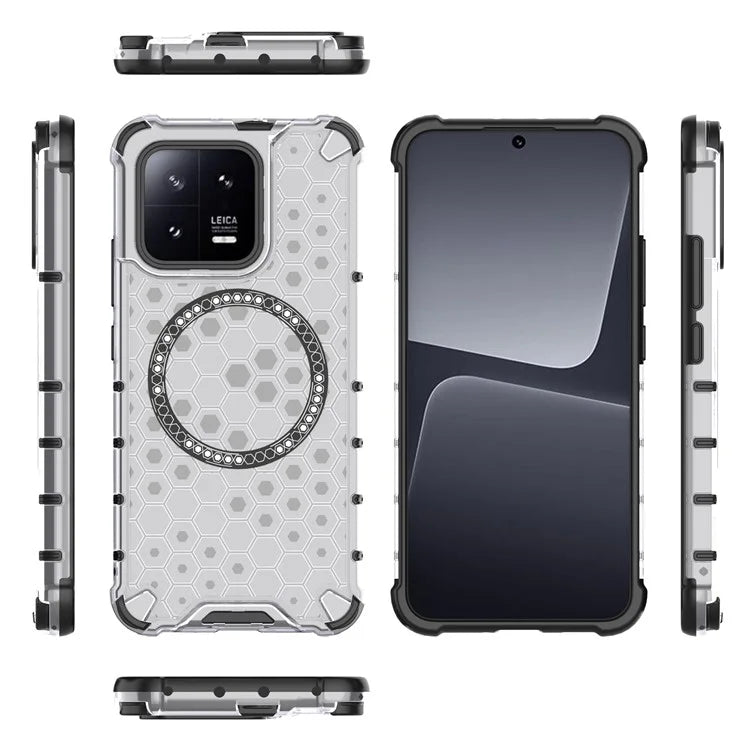 For Xiaomi 13 Case Honeycomb TPU+PC Phone Cover Compatible with MagSafe