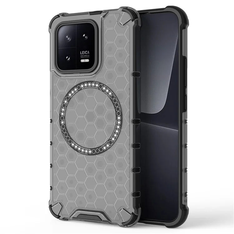 For Xiaomi 13 Case Honeycomb TPU+PC Phone Cover Compatible with MagSafe