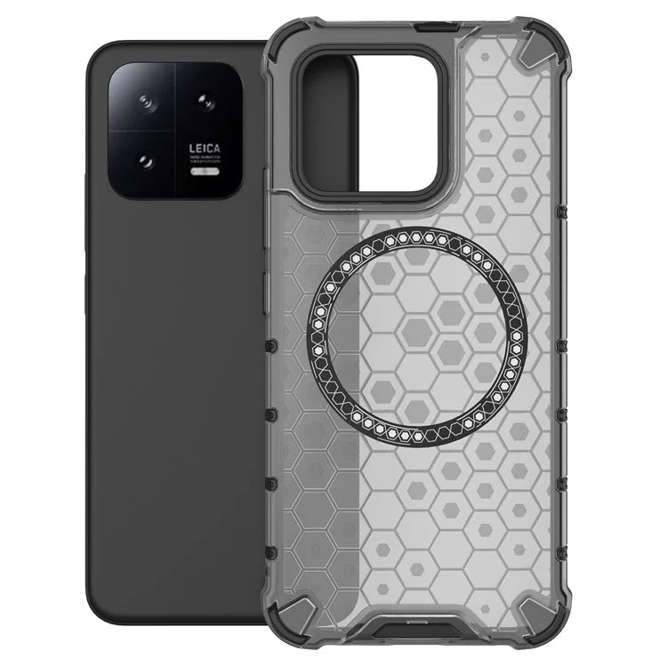 For Xiaomi 13 Case Honeycomb TPU+PC Phone Cover Compatible with MagSafe