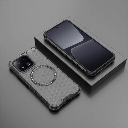 For Xiaomi 13 Case Honeycomb TPU+PC Phone Cover Compatible with MagSafe
