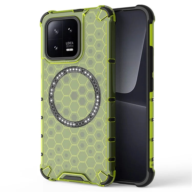For Xiaomi 13 Case Honeycomb TPU+PC Phone Cover Compatible with MagSafe