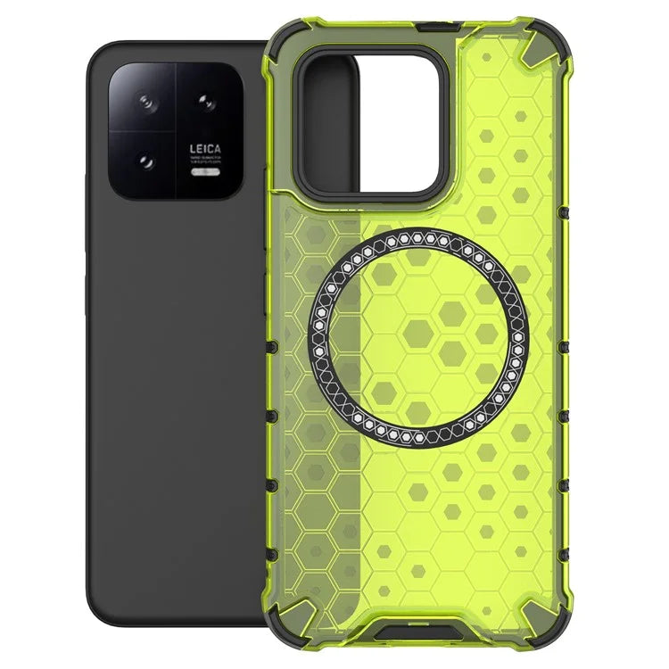 For Xiaomi 13 Case Honeycomb TPU+PC Phone Cover Compatible with MagSafe