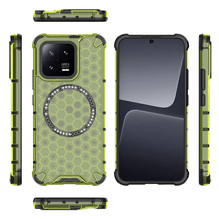 For Xiaomi 13 Case Honeycomb TPU+PC Phone Cover Compatible with MagSafe