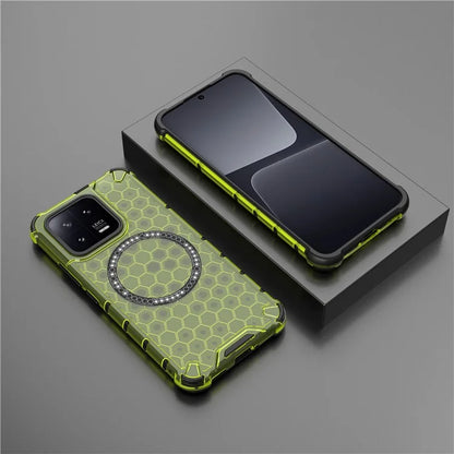 For Xiaomi 13 Case Honeycomb TPU+PC Phone Cover Compatible with MagSafe