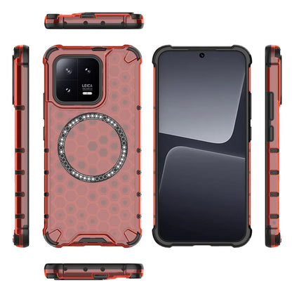 For Xiaomi 13 Case Honeycomb TPU+PC Phone Cover Compatible with MagSafe