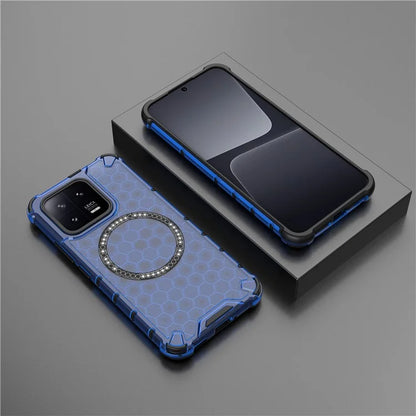 For Xiaomi 13 Case Honeycomb TPU+PC Phone Cover Compatible with MagSafe